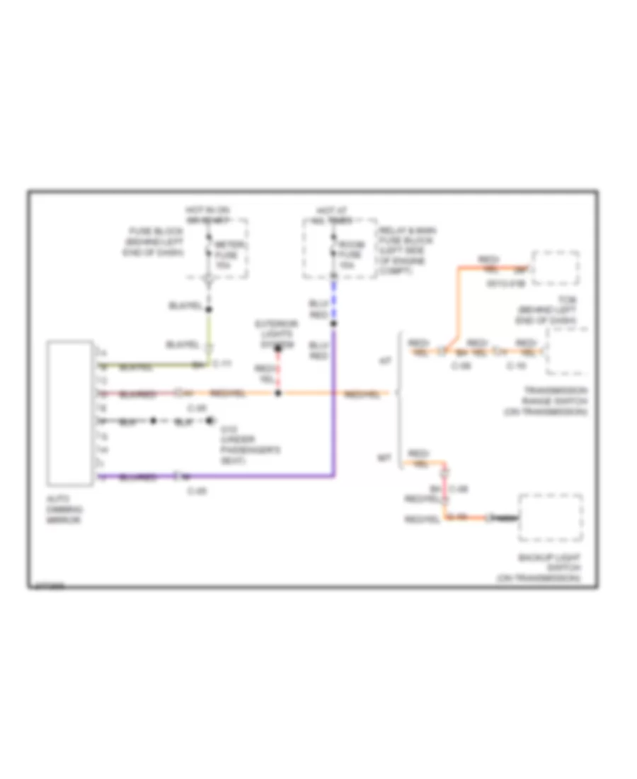 Auto Dimming Mirror Wiring Diagram for Mazda MX 5 Miata Grand Touring 2012