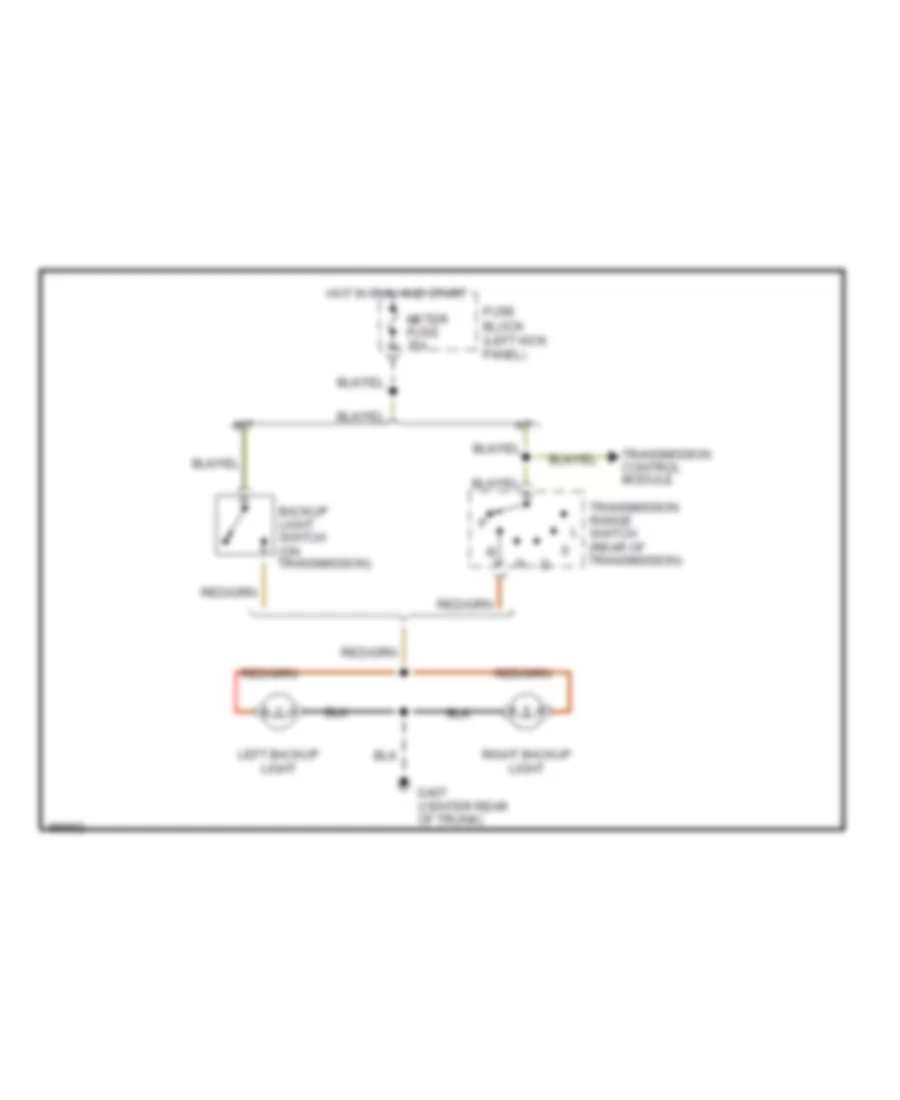 Back up Lamps Wiring Diagram for Mazda MX 5 Miata M Edition 1995