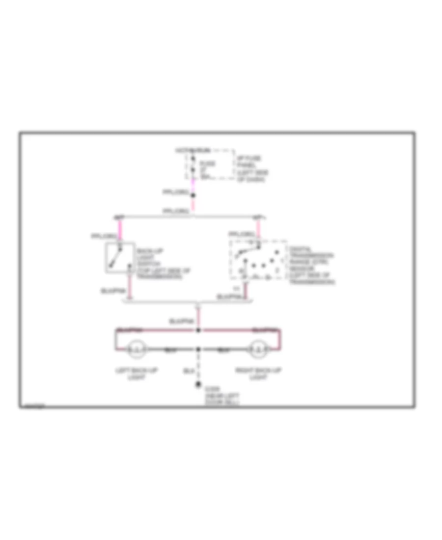 Backup Lamps Wiring Diagram for Mazda B2500 SX 1999