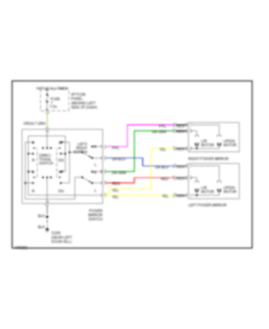 Power Mirror Wiring Diagram for Mazda B2500 SX 1999