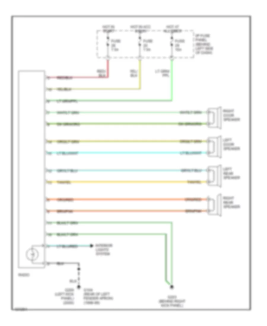 Radio Wiring Diagrams for Mazda B2500 SX 1999