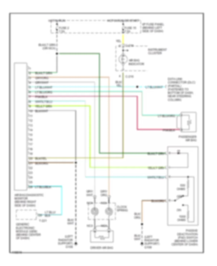 Supplemental Restraint Wiring Diagram for Mazda B2500 SX 1999