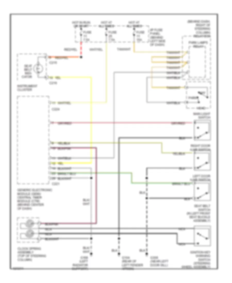 Warning System Wiring Diagrams for Mazda B2500 SX 1999