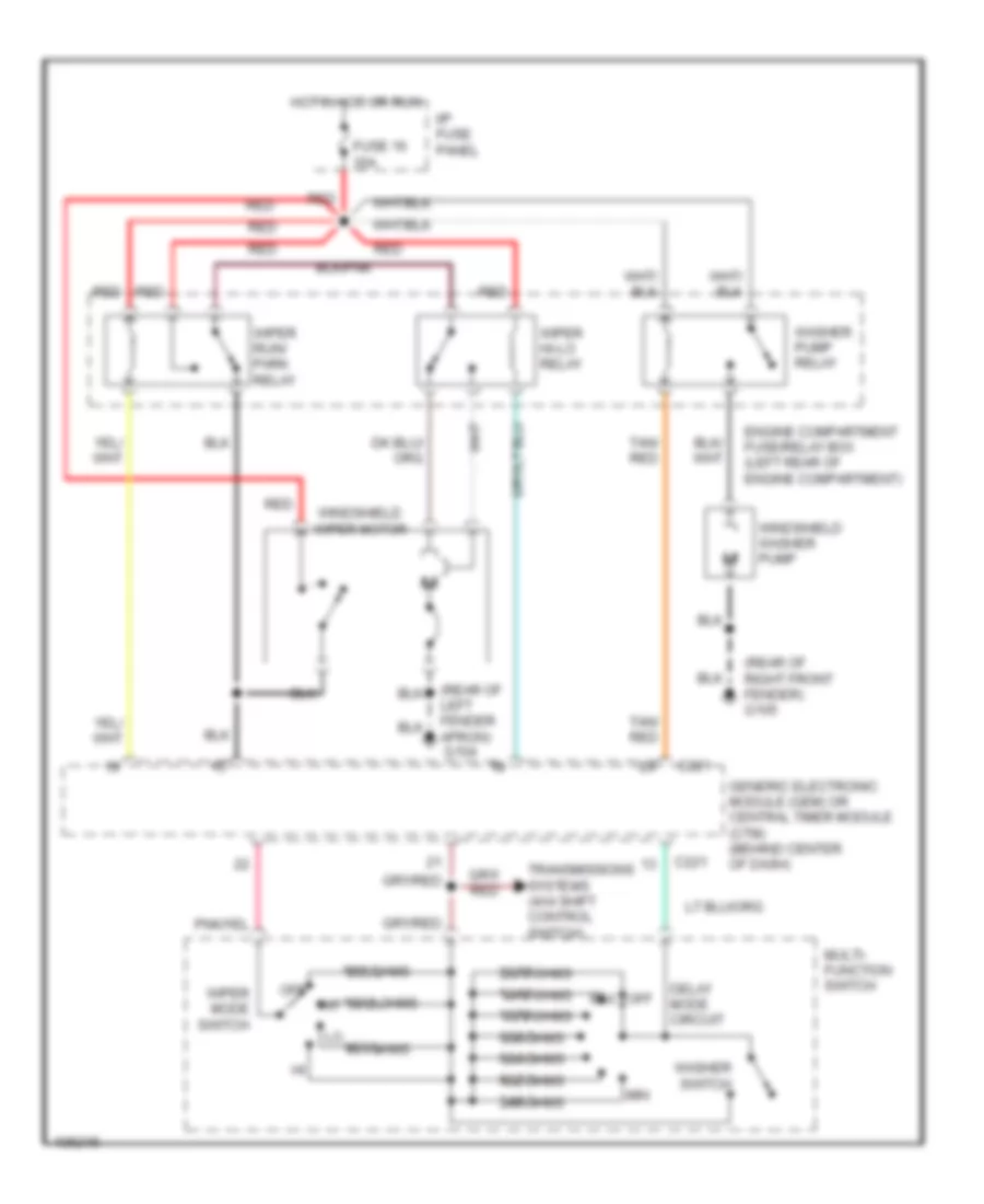 WiperWasher Wiring Diagram for Mazda B2500 SX 1999