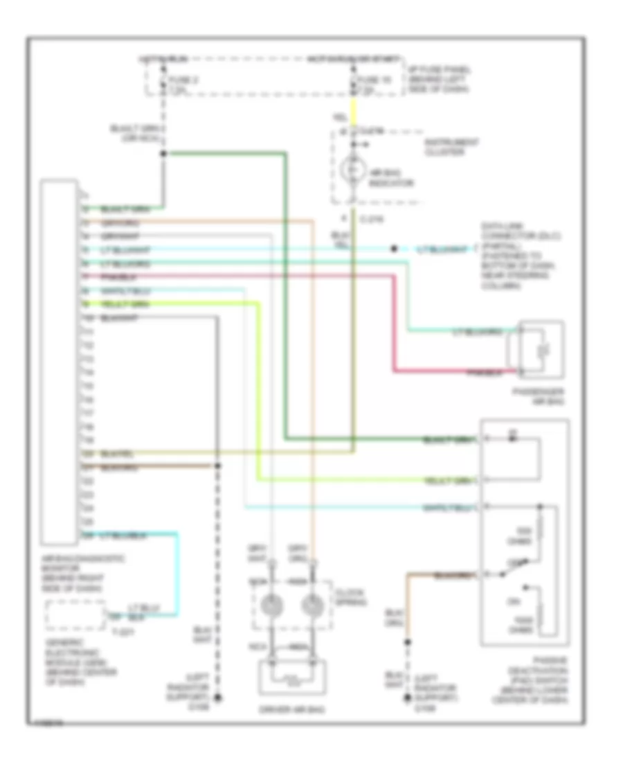 Supplemental Restraint Wiring Diagram for Mazda B2500 TL 1999