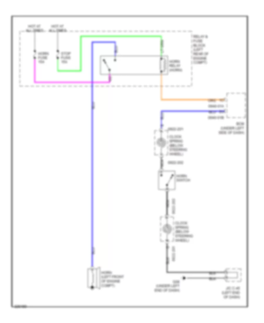 Horn Wiring Diagram for Mazda 3 i Touring 2010