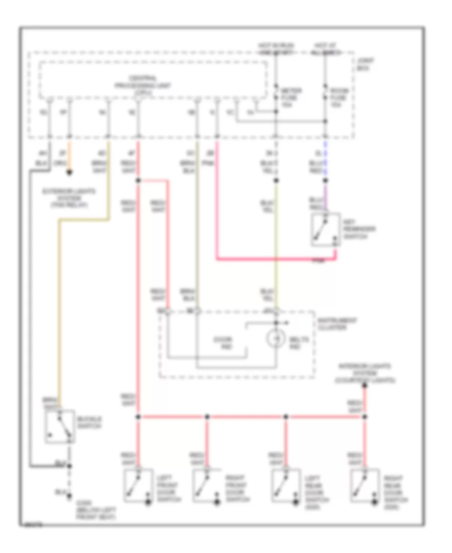 Warning System Wiring Diagrams for Mazda MX 6 LS 1995