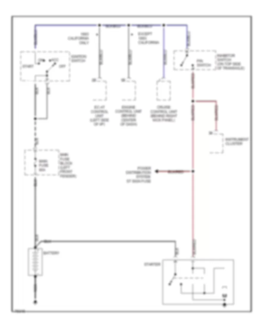 Starting Wiring Diagram, AT for Mazda 323 1992
