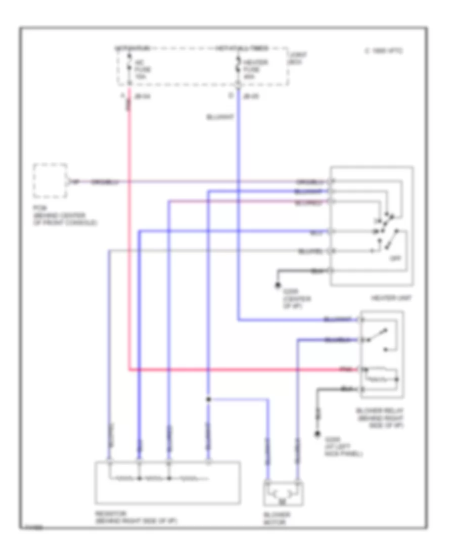 Heater Wiring Diagram for Mazda Protege DX 1995