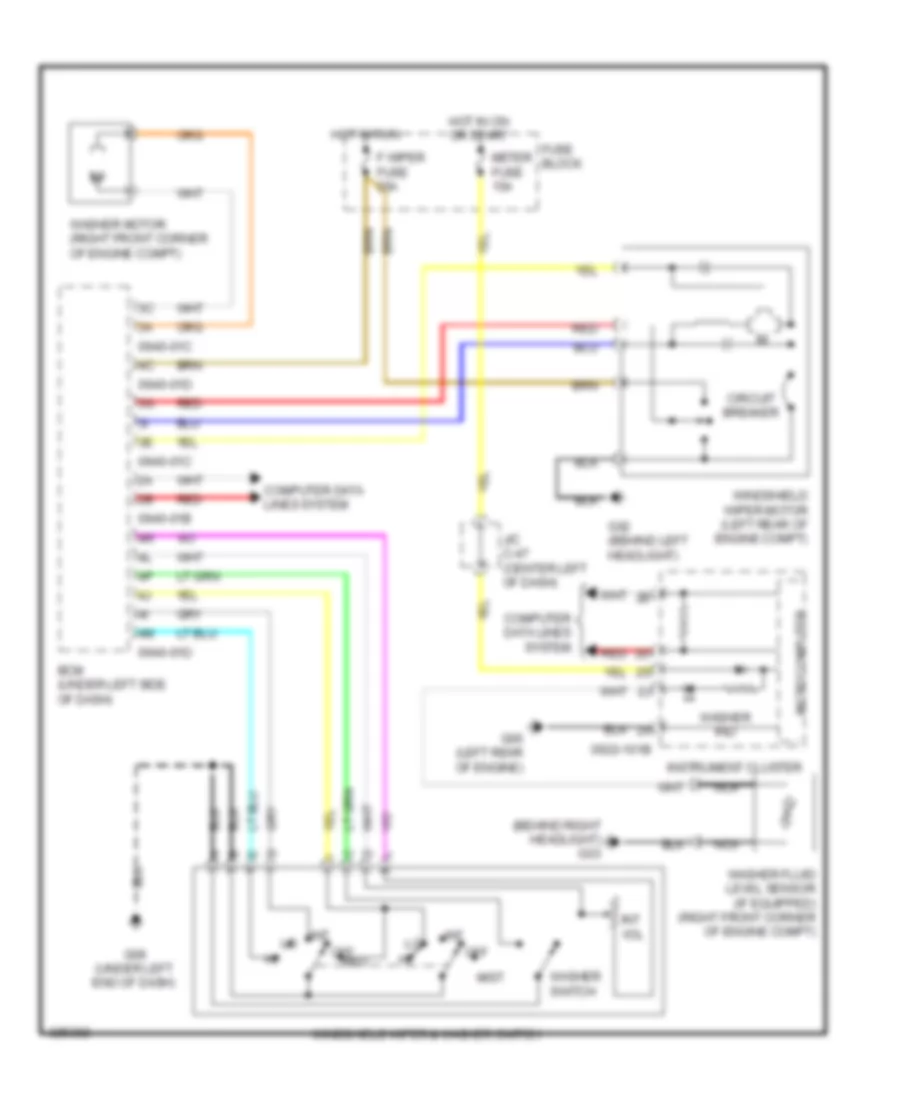 Электросхема передних стеклоочистителей дворников и омывателя лобового стекла, без Авто Система Дворника для Mazda 3 s Grand Touring 2010
