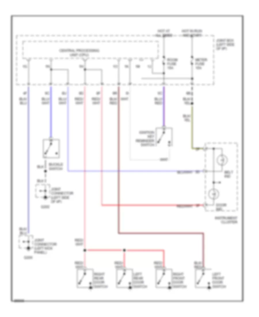 Warning System Wiring Diagrams for Mazda Protege ES 1995