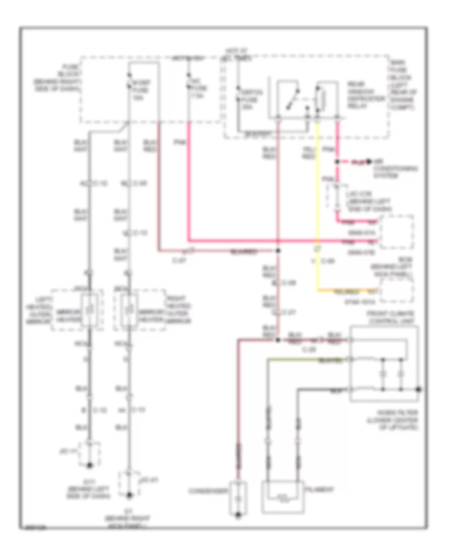 Defoggers Wiring Diagram for Mazda CX 9 Touring 2011