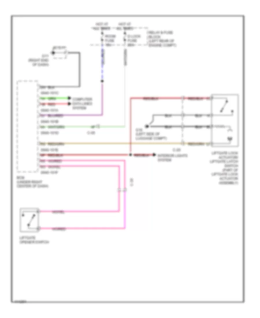 Trunk Tailgate Release Wiring Diagram for Mazda 5 Sport 2014