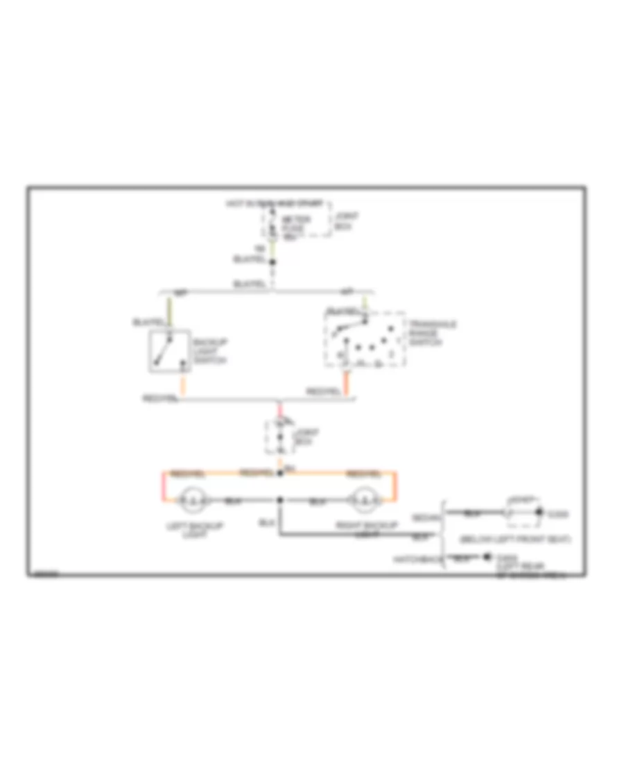 Back up Lamps Wiring Diagram for Mazda Protege LX 1995