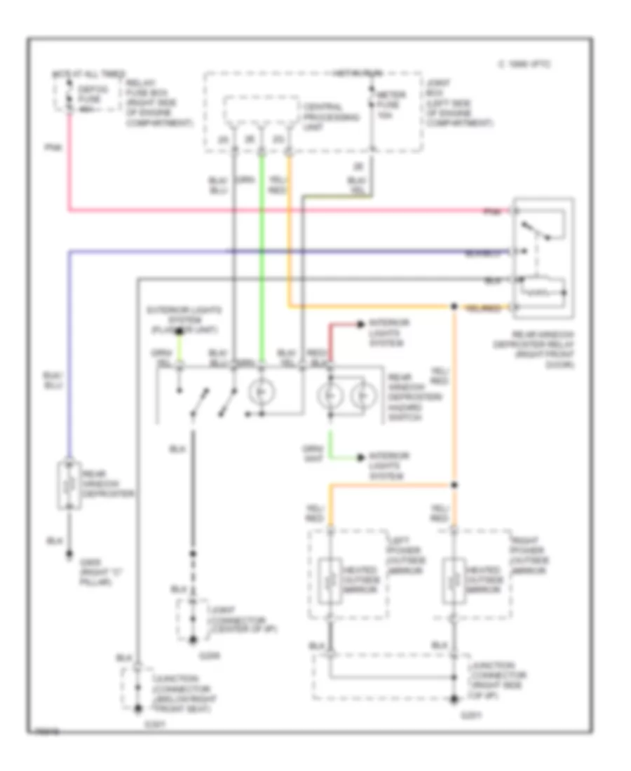 Defogger Wiring Diagram for Mazda 929 1992