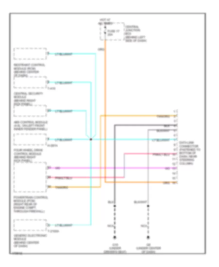 Computer Data Lines Wiring Diagram for Mazda BDual Sport 2003 3000