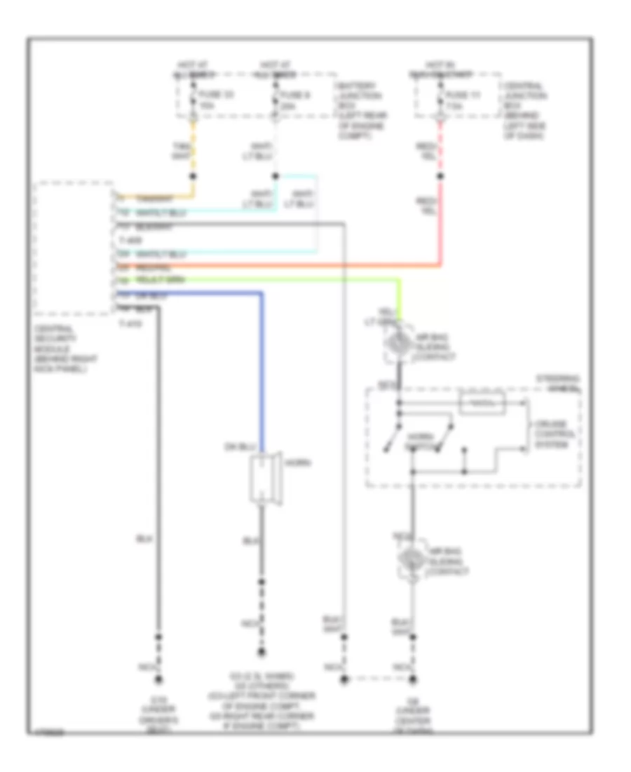 Horn Wiring Diagram with Power Equipment for Mazda BDual Sport 2003 3000