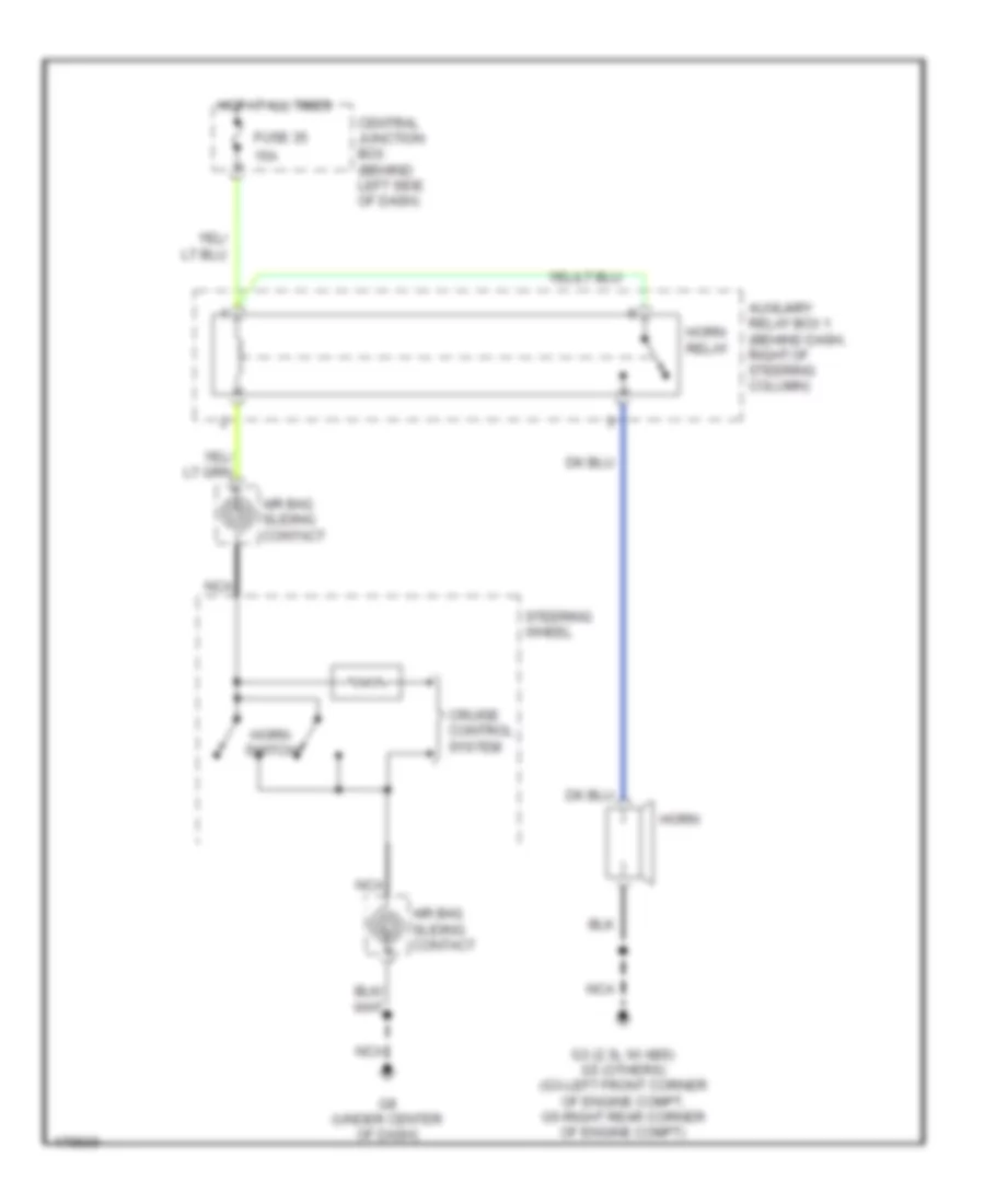 Horn Wiring Diagram, without Power Equipment for Mazda B3000 Dual Sport 2003