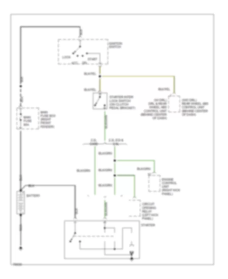 Starting Wiring Diagram, MT for Mazda B2200 1992