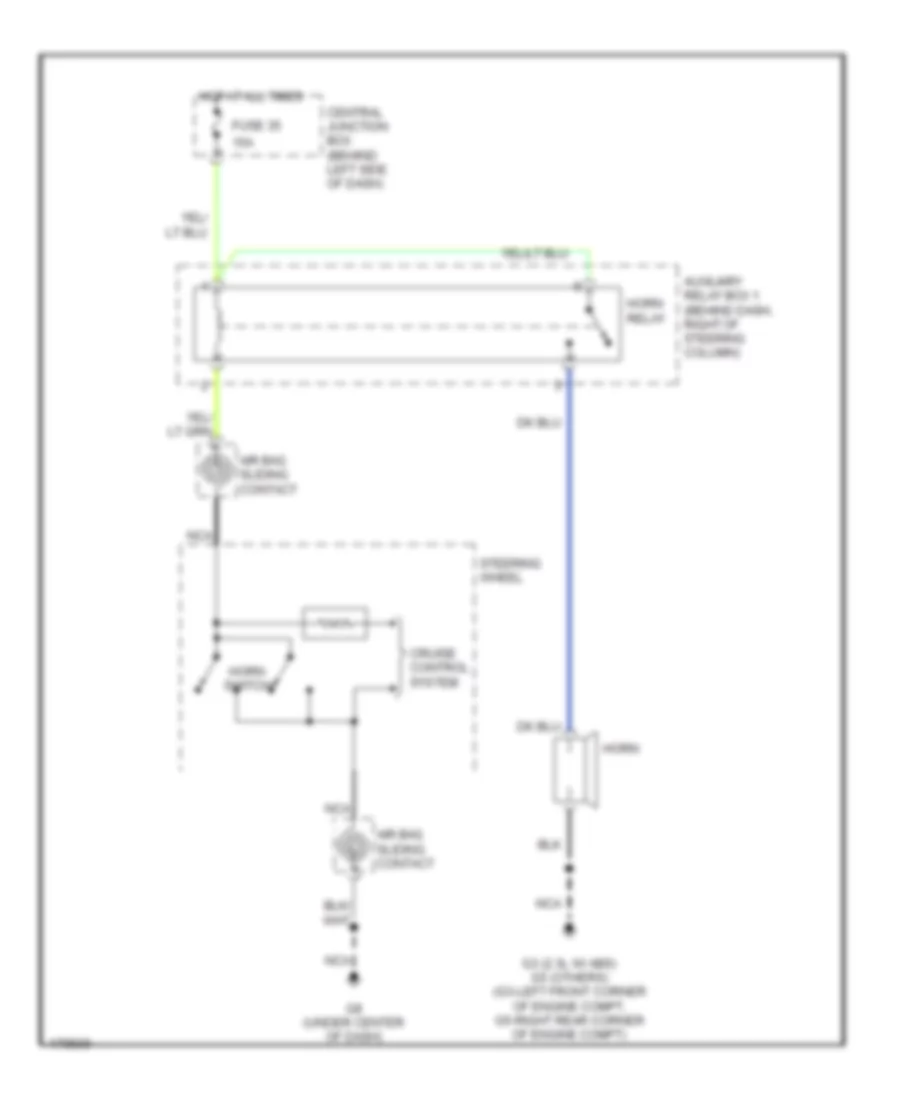 Horn Wiring Diagram, without Power Equipment for Mazda B3000 SE 2003
