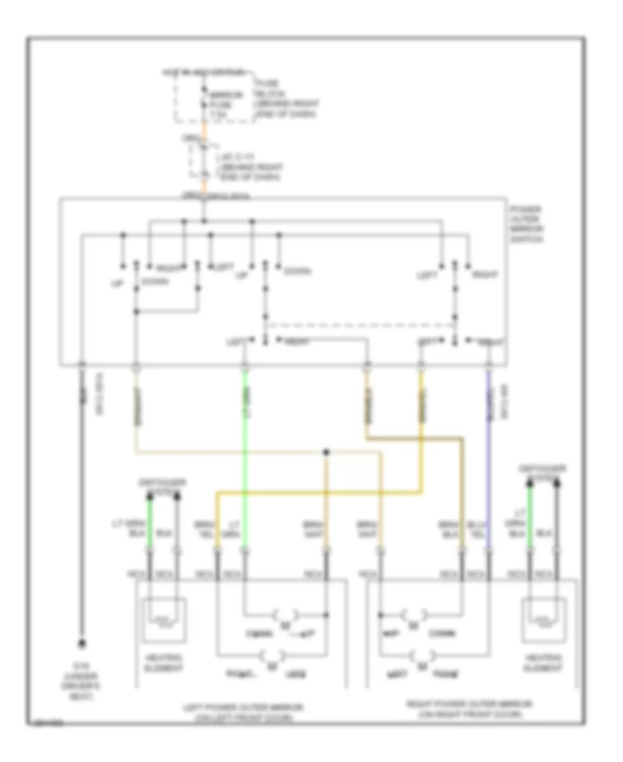 Power Mirrors Wiring Diagram for Mazda 5 Touring 2010