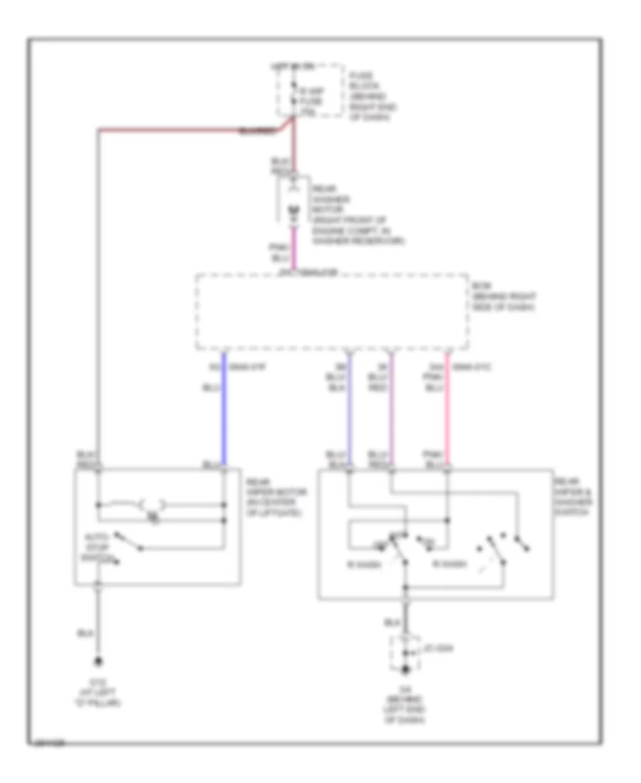 Rear WiperWasher Wiring Diagram for Mazda 5 Touring 2010