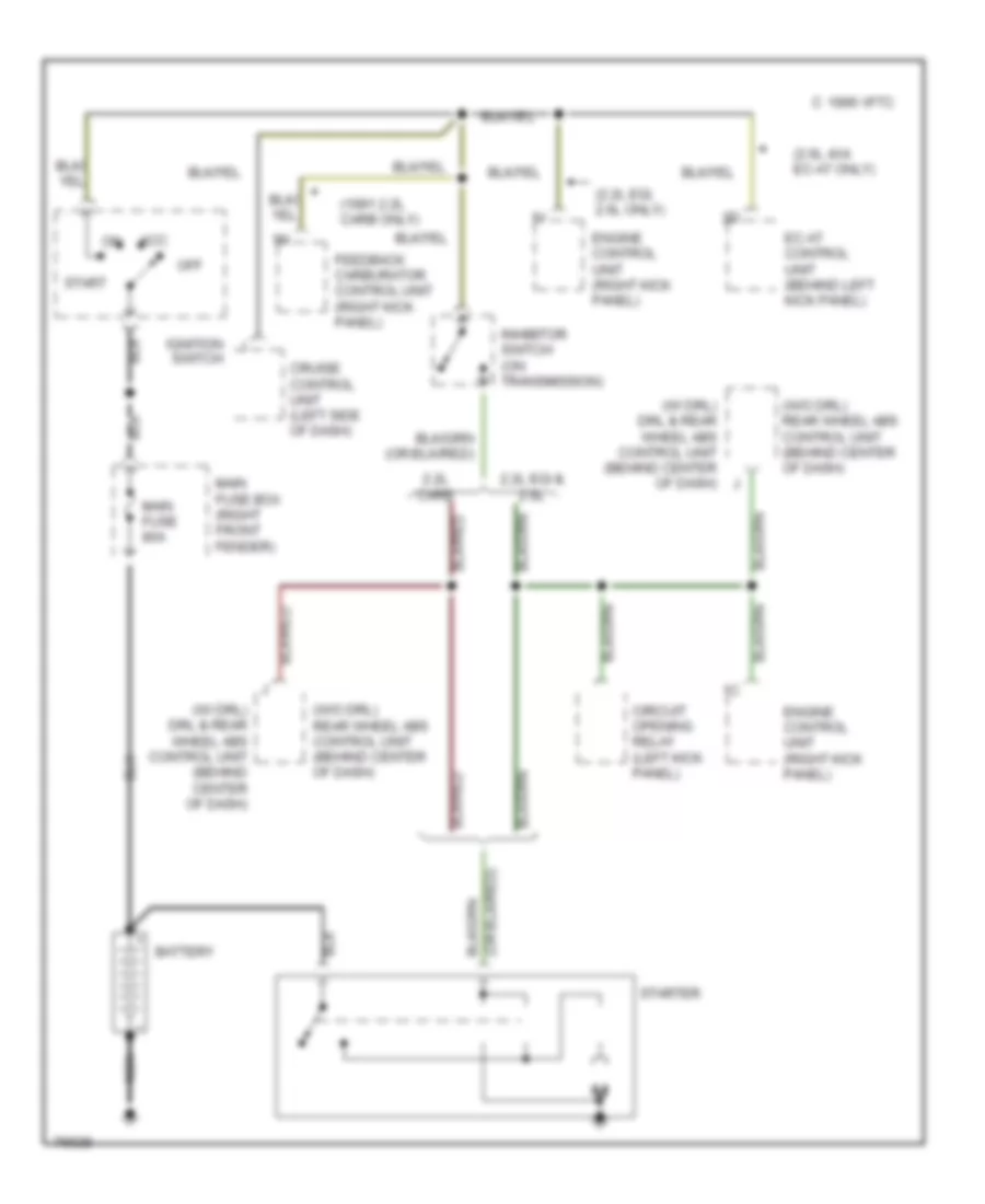 Starting Wiring Diagram, AT for Mazda B2200 Sport 1992