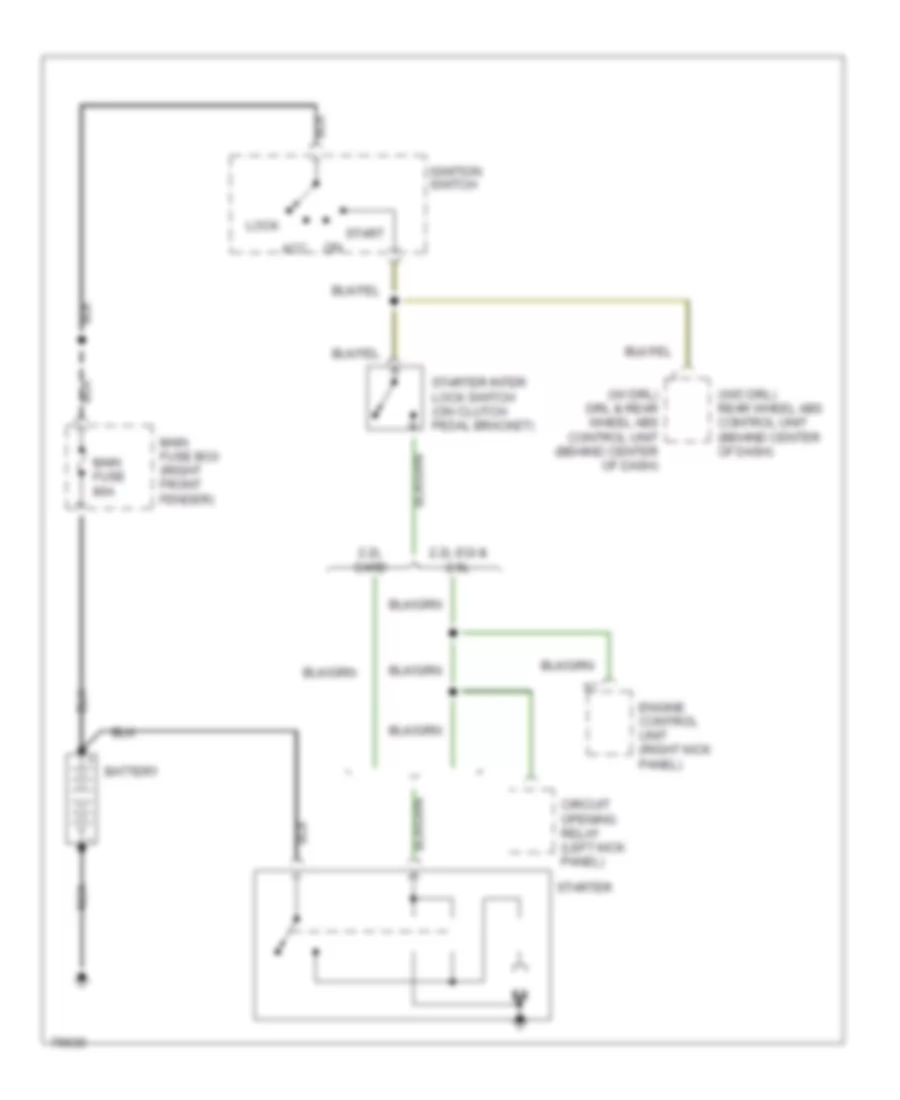 Starting Wiring Diagram, MT for Mazda B2200 Sport 1992