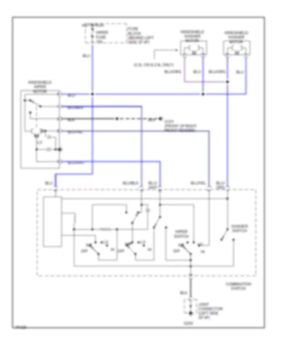 WiperWasher Wiring Diagram for Mazda B2200 Sport 1992