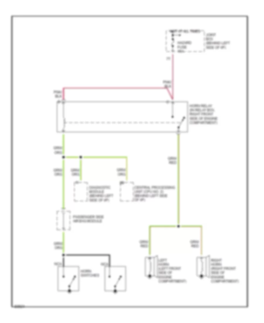 Horn Wiring Diagram for Mazda RX-7 1995