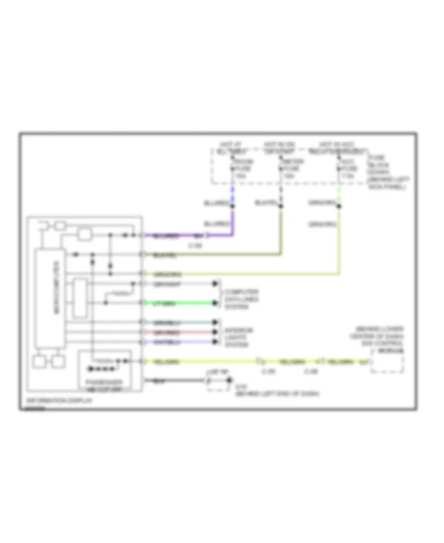 Multi Information System Wiring Diagram for Mazda RX 8 R3 2011