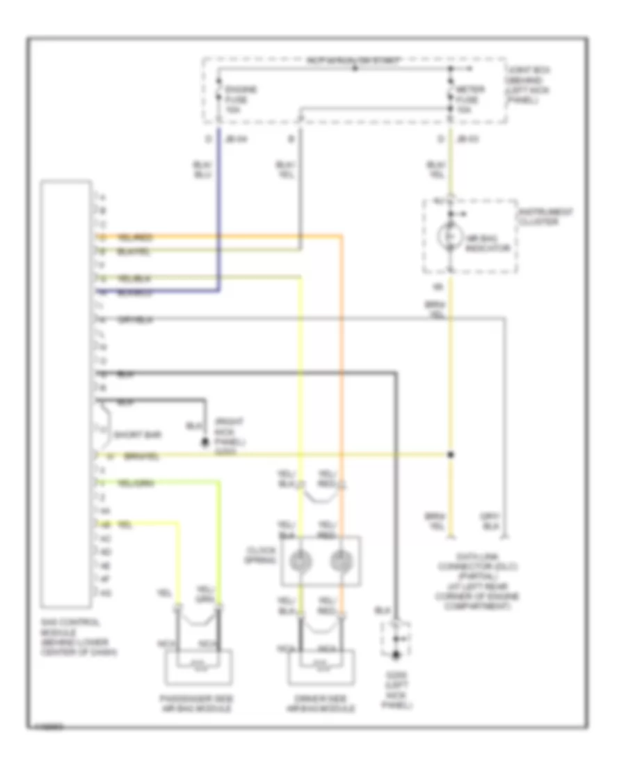 Supplemental Restraint Wiring Diagram for Mazda Protege DX 1999