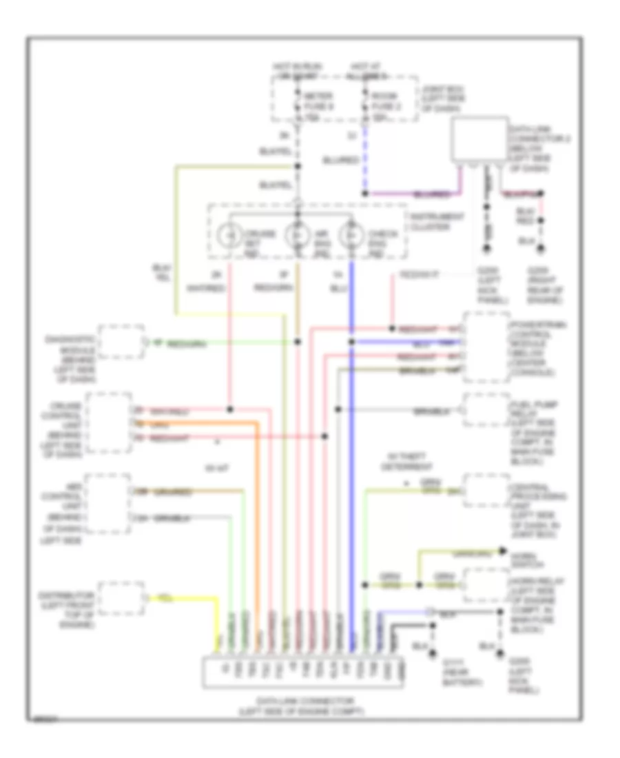 2.5L, Data Link Connector Wiring Diagram for Mazda 626 DX 1996