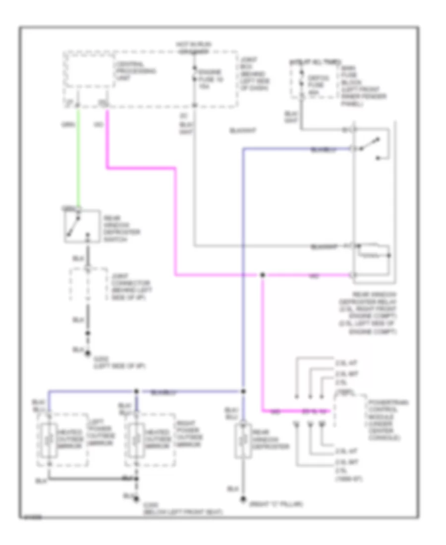 Defogger Wiring Diagram for Mazda 626 DX 1996