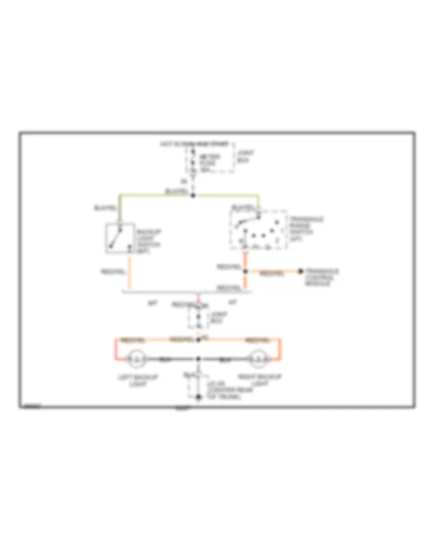 Back up Lamps Wiring Diagram for Mazda 626 DX 1996