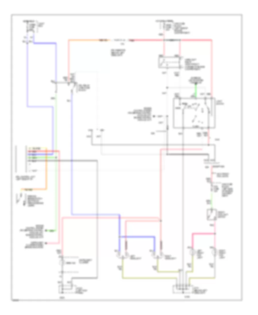 Headlight Wiring Diagram with DRL for Mazda 626 DX 1996