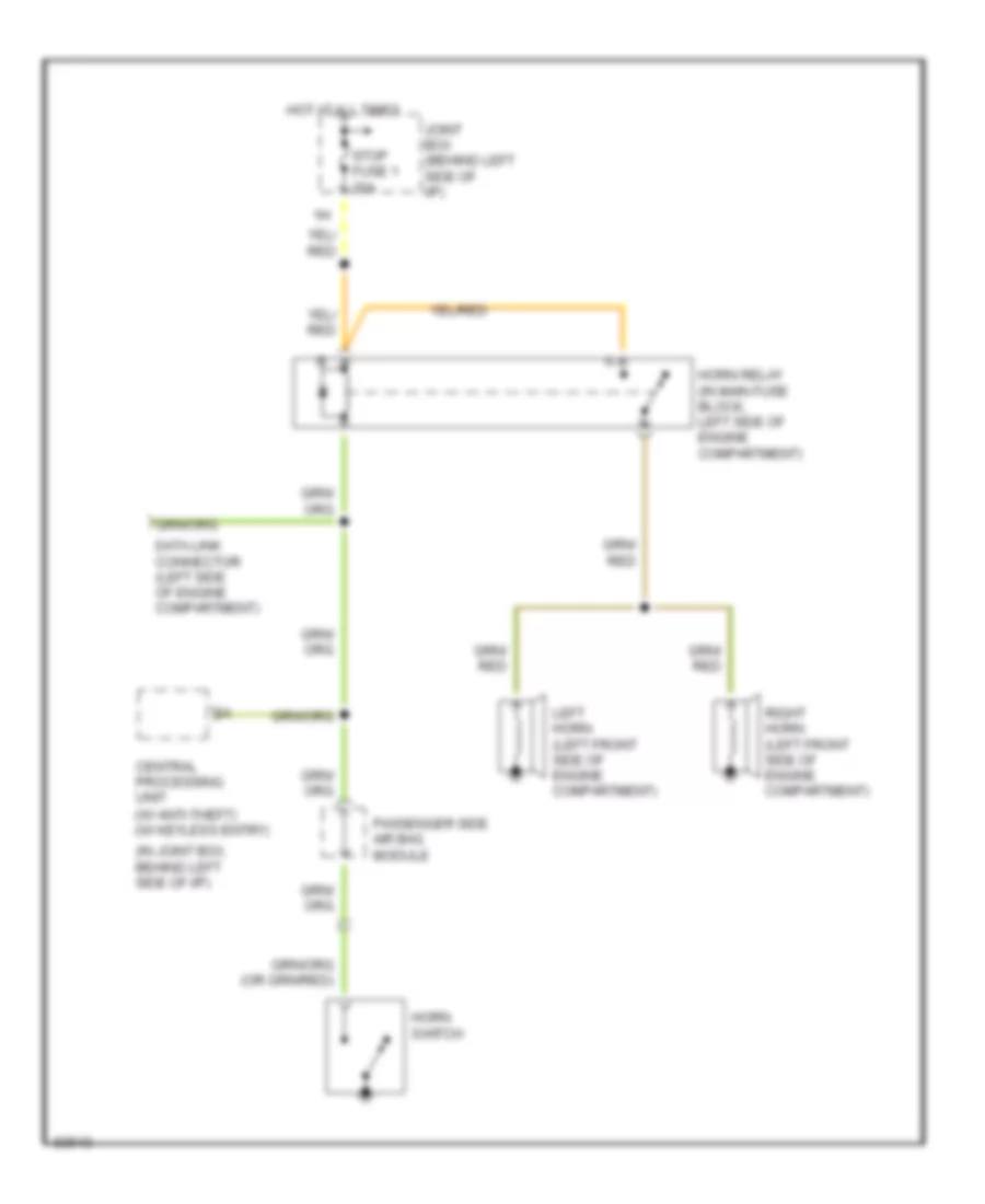 Horn Wiring Diagram for Mazda 626 DX 1996