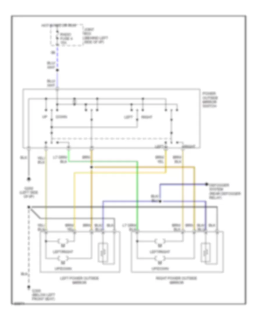 Power Mirror Wiring Diagram for Mazda 626 DX 1996