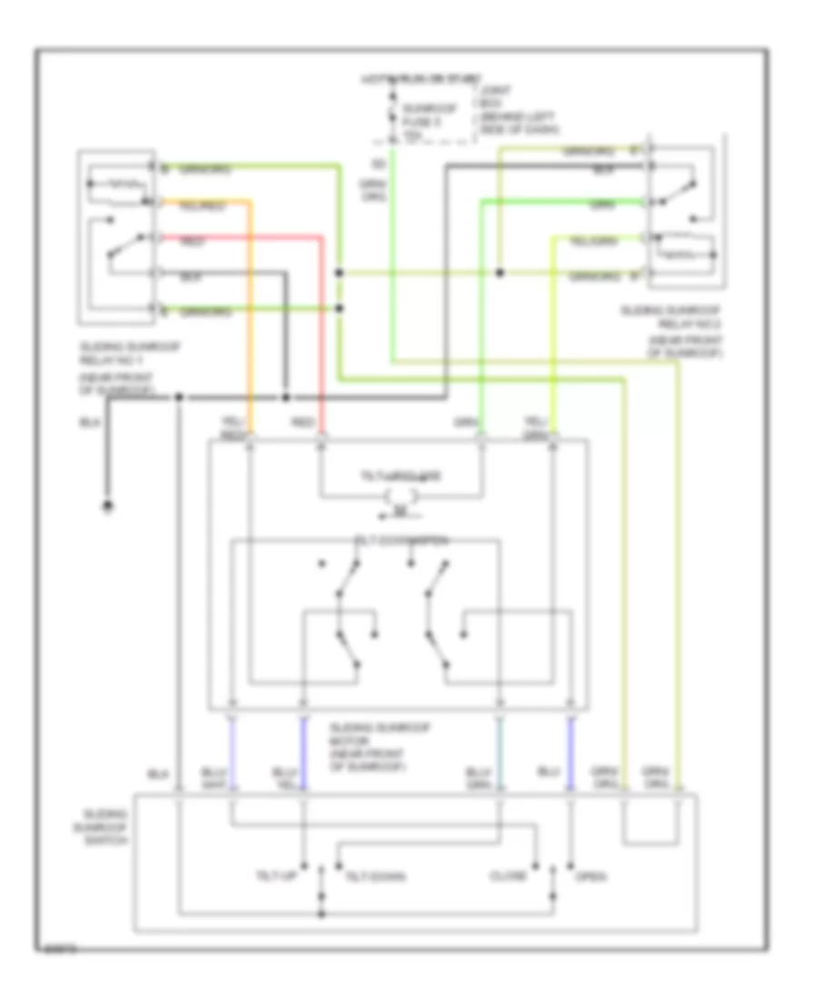 Power TopSunroof Wiring Diagrams for Mazda 626 DX 1996