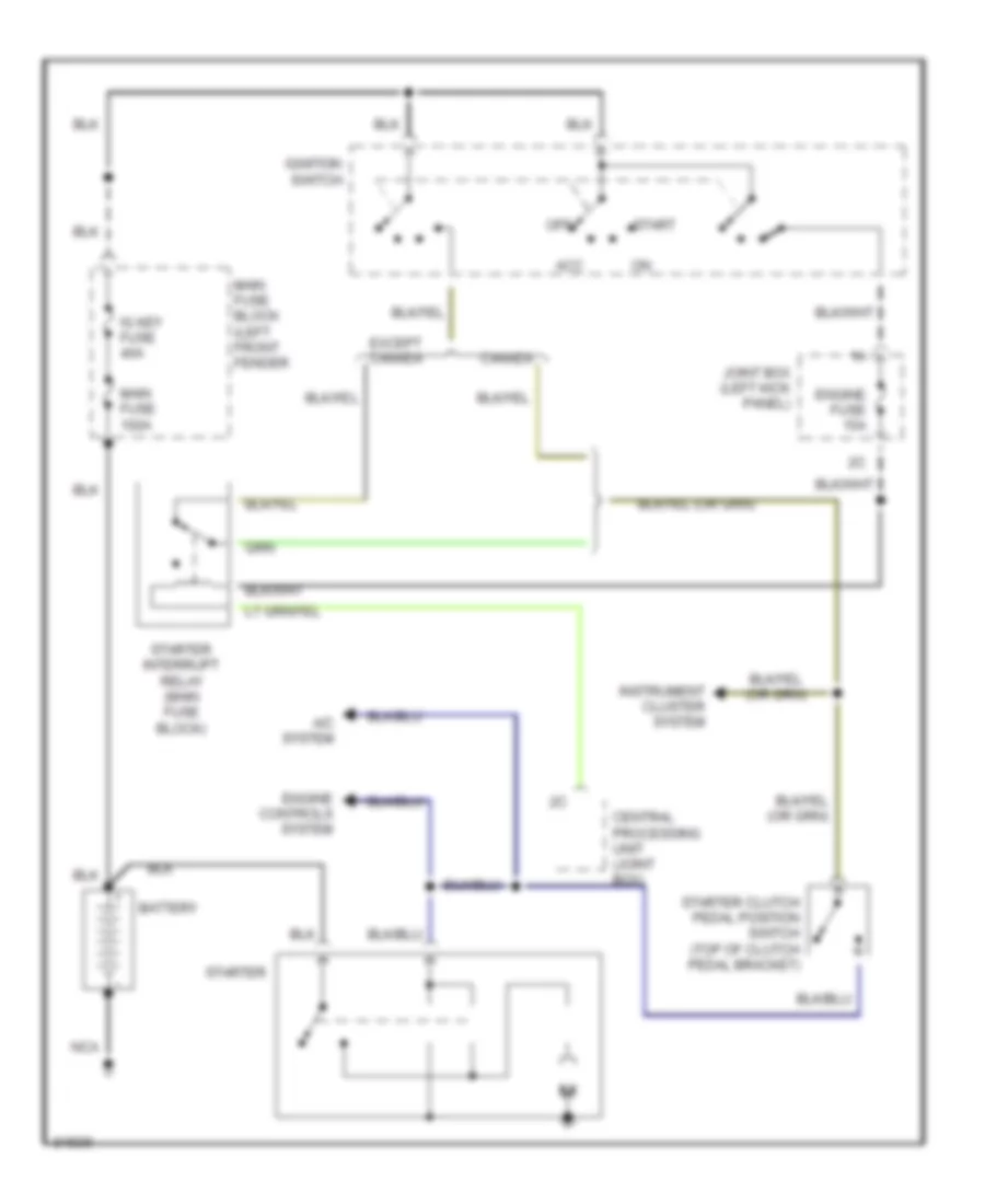 2.5L, Starting Wiring Diagram, MT for Mazda 626 DX 1996