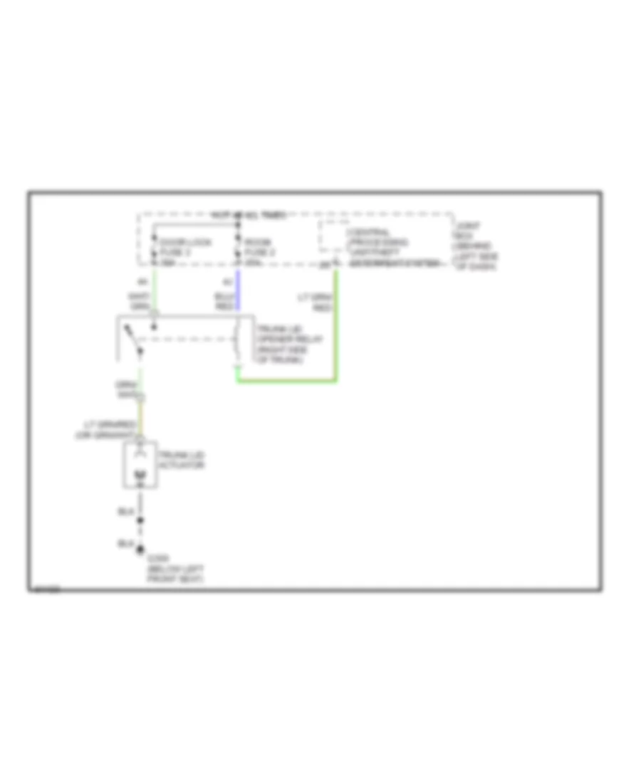 Trunk, Tailgate, Fuel Door Wiring Diagrams for Mazda 626 DX 1996