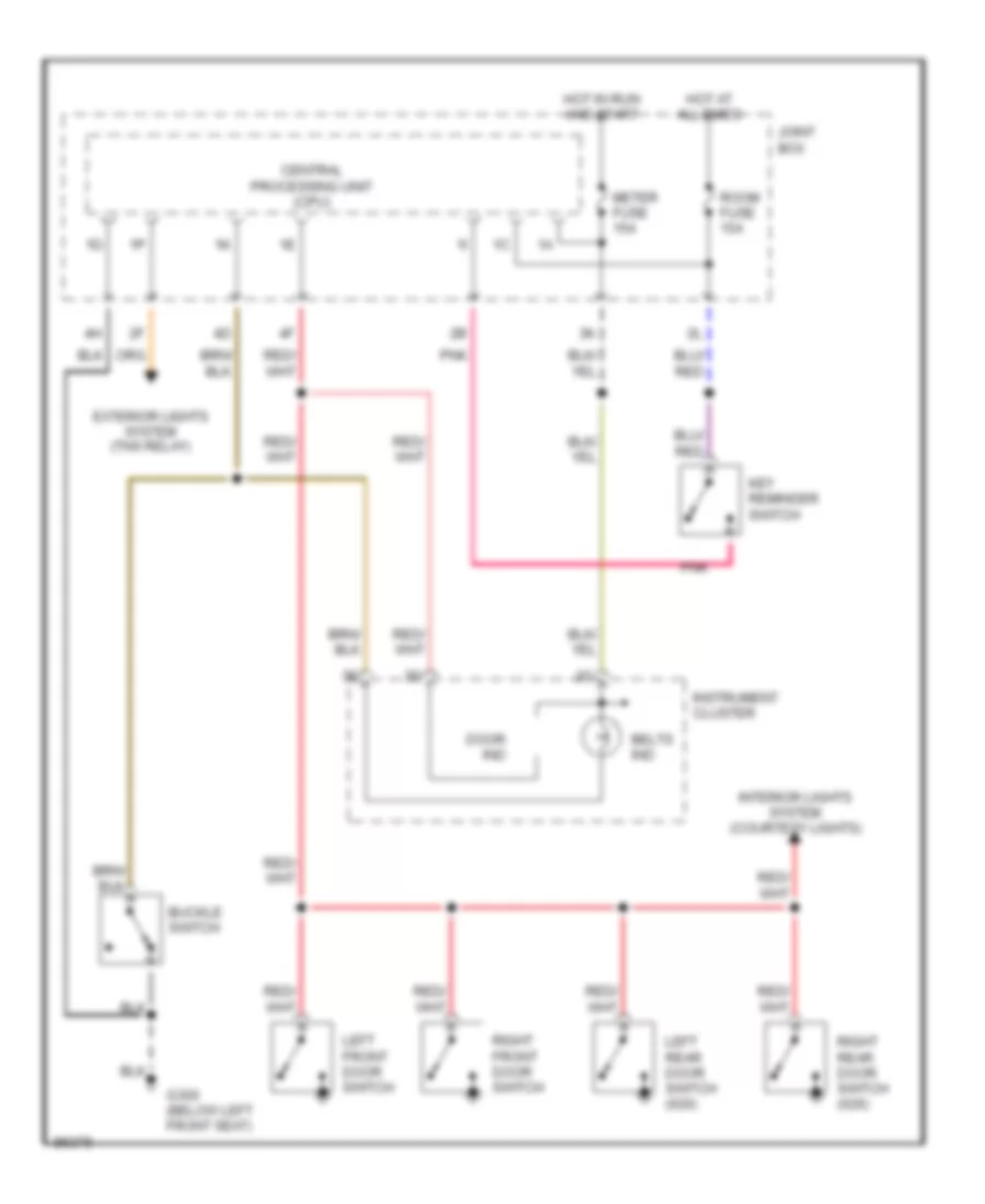 Warning System Wiring Diagrams for Mazda 626 DX 1996