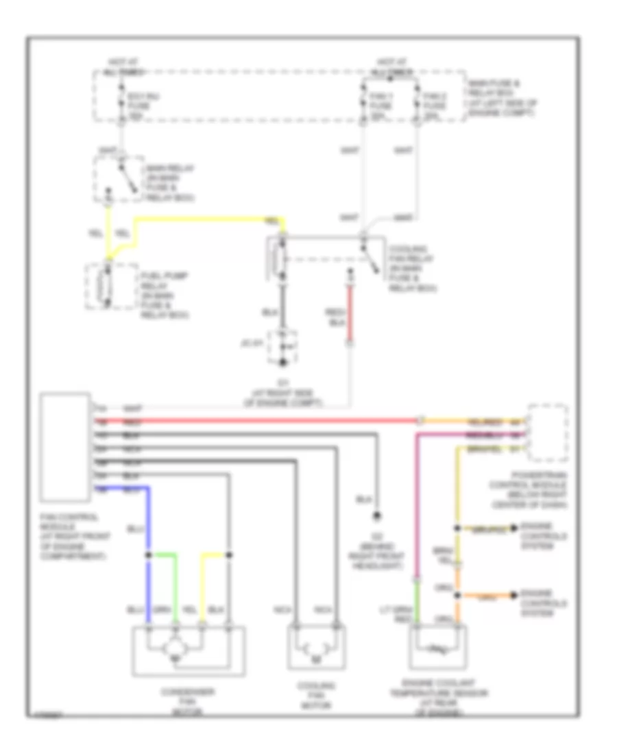 Cooling Fan Wiring Diagram for Mazda MPV ES 2003