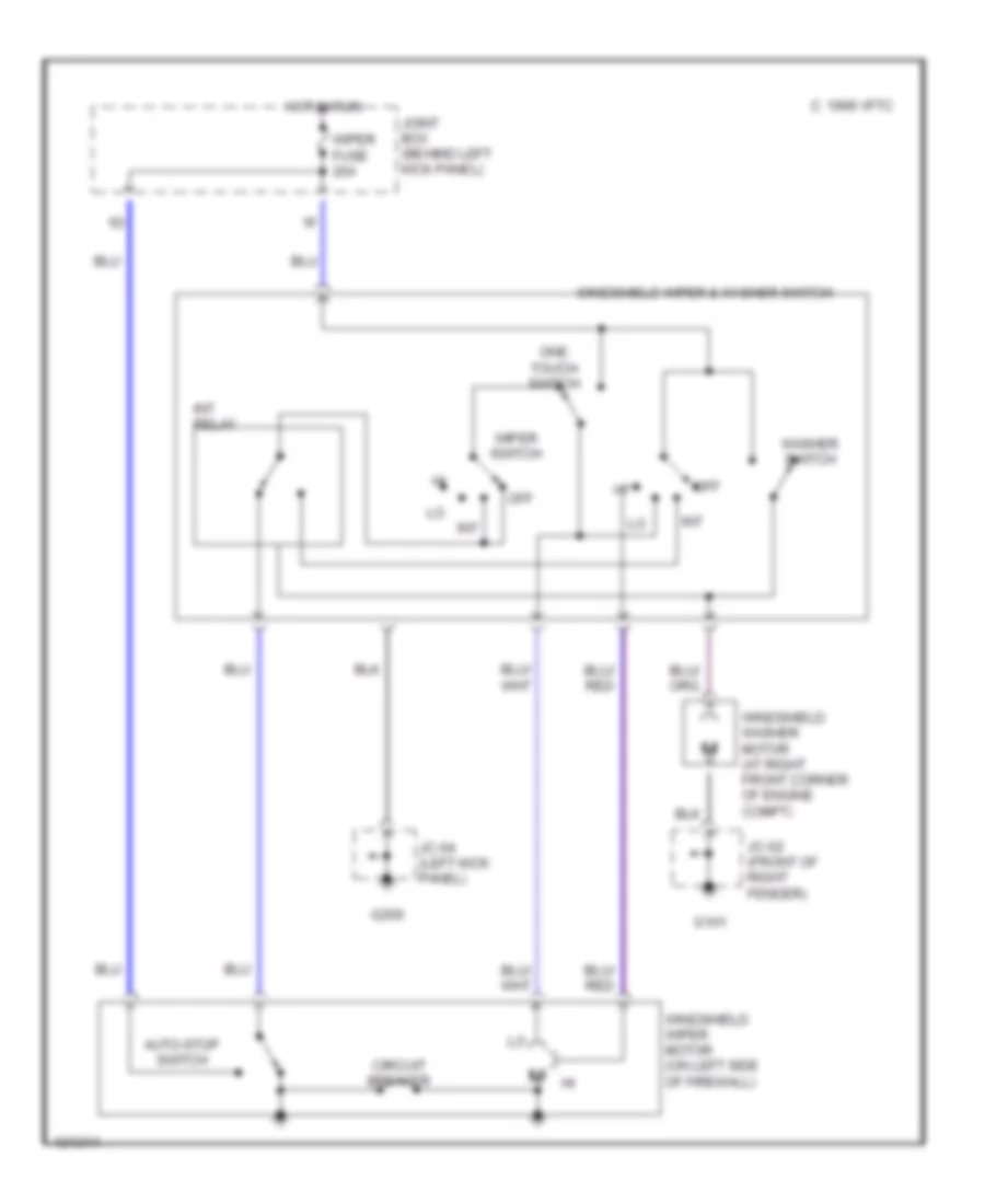 WiperWasher Wiring Diagram for Mazda Protege ES 1999