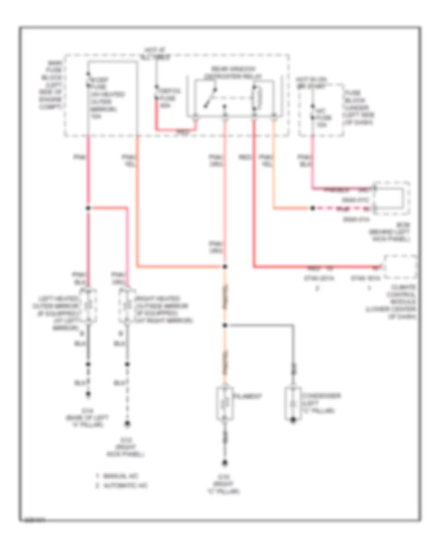 Defoggers Wiring Diagram for Mazda 6 i Touring 2010