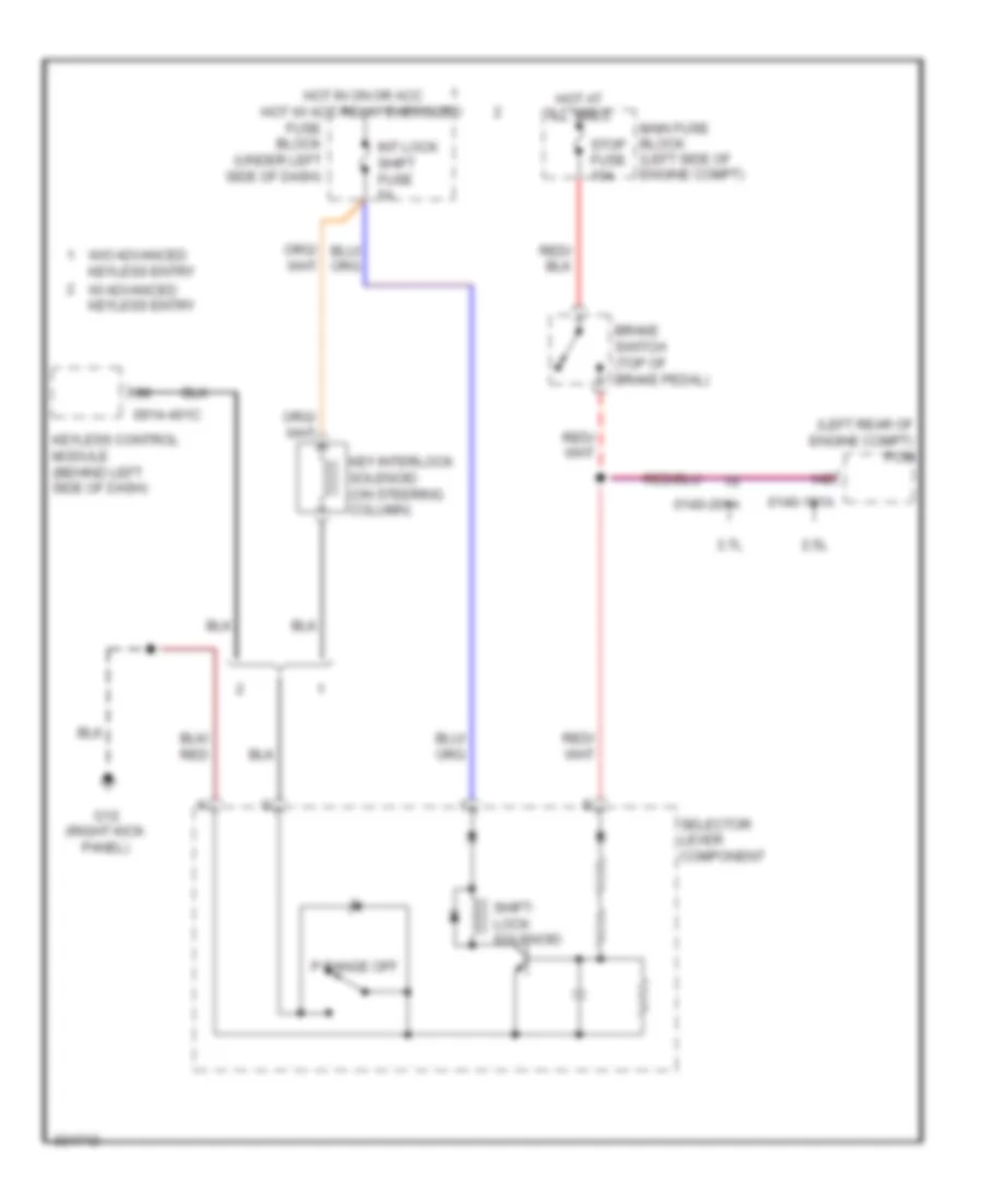 Shift Interlock Wiring Diagram for Mazda 6 i Touring 2010