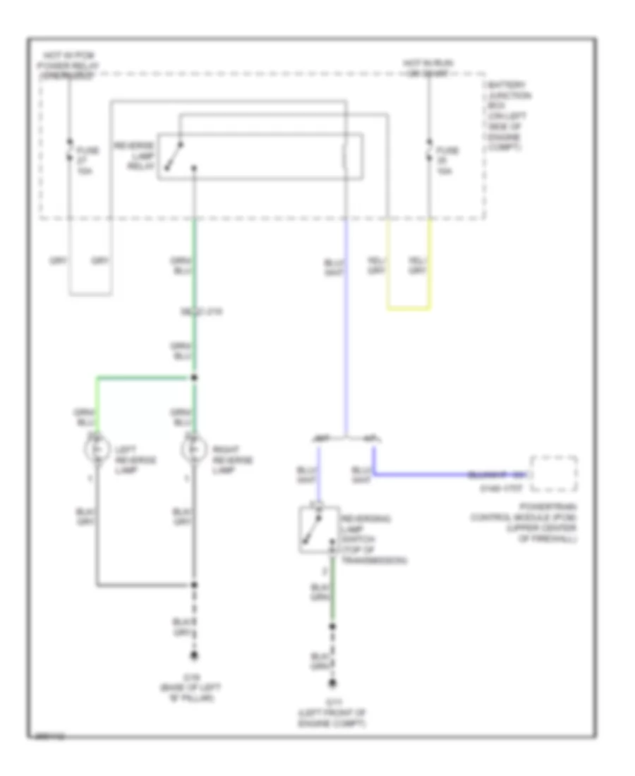 Backup Lamps Wiring Diagram for Mazda Tribute Hybrid Touring 2011