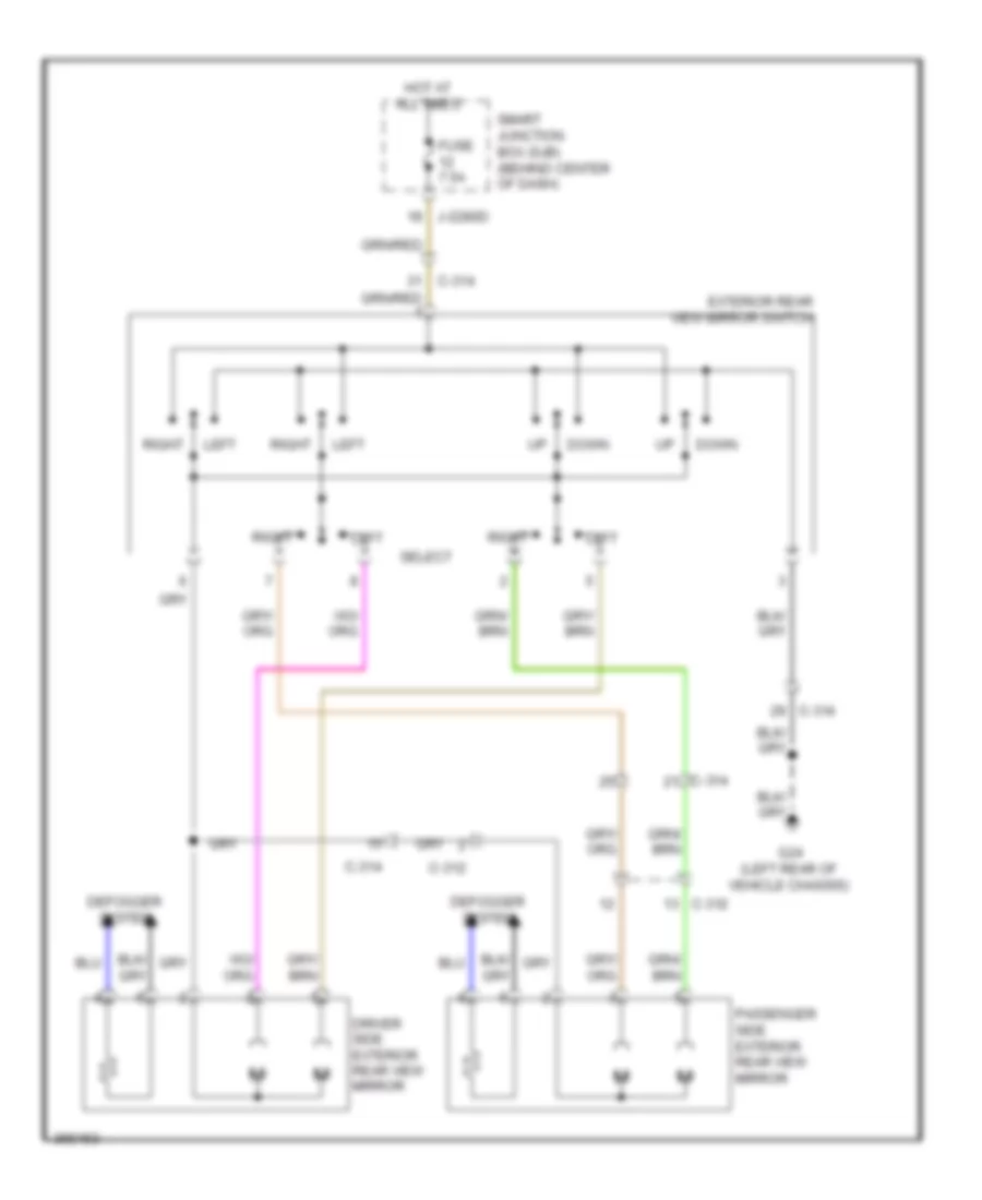 Power Mirror Wiring Diagram for Mazda Tribute Hybrid Touring 2011