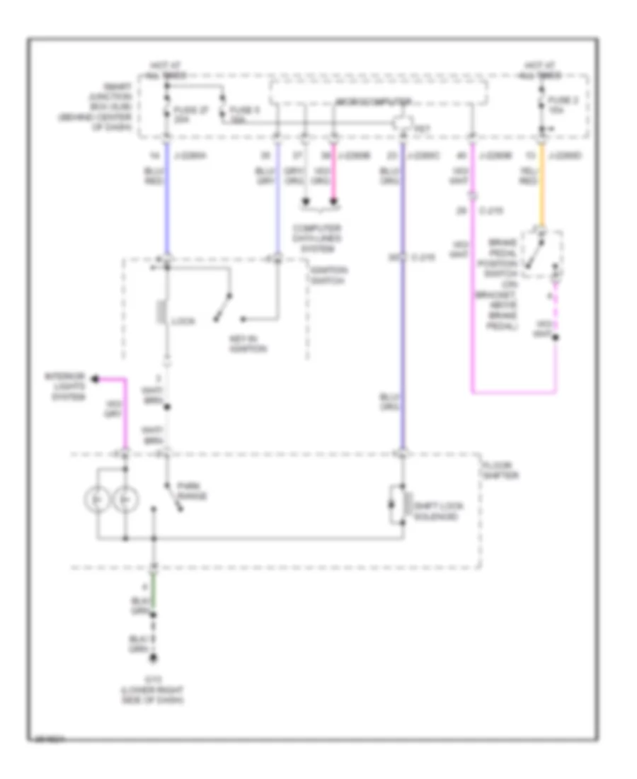 Shift Interlock Wiring Diagram for Mazda Tribute Hybrid Touring 2011