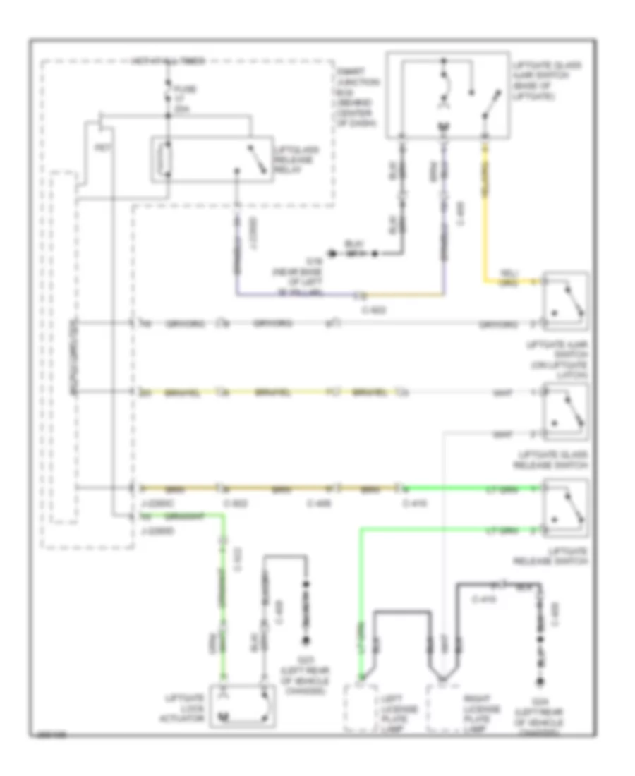 Liftgate Release Wiring Diagram for Mazda Tribute Hybrid Touring 2011